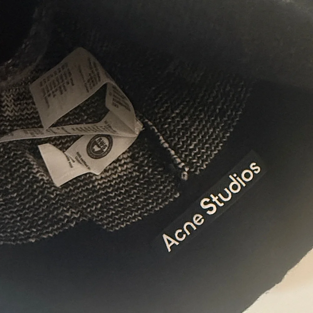 Acne Black and Cream Patterned Beanie - Picture 5 of 5